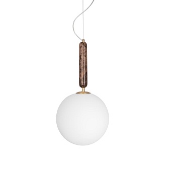 zdjęcie Lampa wisząca szklana kula marmur Torrano brązowa